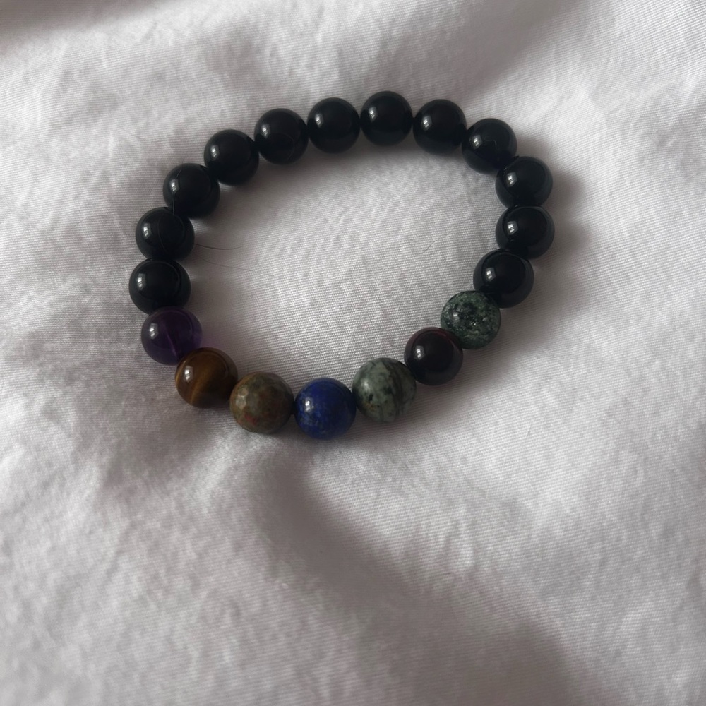 Black Onyx and multi-gemstone Bracelet NWOT
